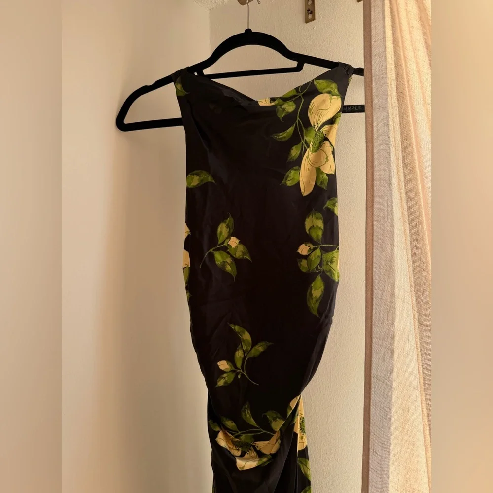 NEW Reformation Anaiis Silk Dress Black Floral Mood For Love 6 - Picture 8 of 16